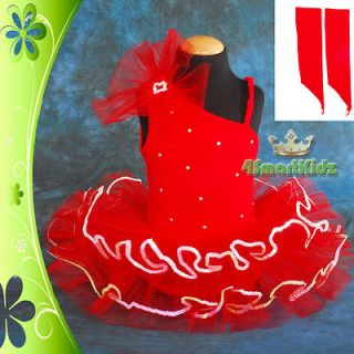 Girl Ballet Tutu Dance Costume Dress Up Leotard Fairy Fancy Sz 4 5 021