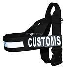 Nylon Strap Dog Harness CUSTOMS removable Velcro Patch Mobility Guide