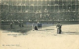 Bullfight, Corrida de Toros, Entrando a Matar, Spain c1900 Unused EX