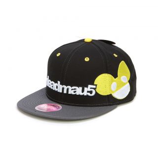 Deadmau5 Music DJ Face Yellow & Black Adjustable Snapback Flatbill Cap