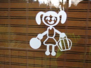 Very Cute Stick People Bowling Decal Sticker for car small girl Free