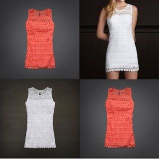 NWT Cute Hollister by Abercrombie Women Malibu Lace Party Dress Coral