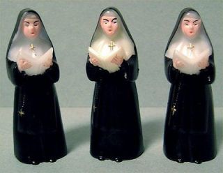 Lot of 3 Singing NUN Figurines for Assemblage Art