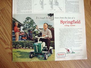 1960 Springfield Riding Lawn Mower Ad