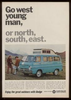 1967 Dodge A100 camper van photo print ad