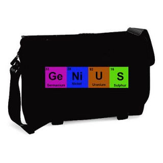 MESSENGER BAG PERIODIC TABLE OF ELEMENTS GENIUS VARIOUS COLOURS BRAND