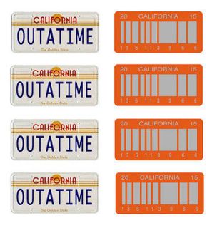 scale model Back to the Future Delorean California license tag plates