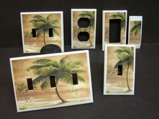 TROPICAL PARIDSE BEACH PALM TREE # 8 LIGHT SWITCH COVER PLATE OR
