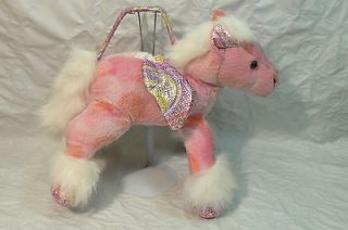 Dan Dee Collectors Choice Pink Winged Horse Purse Plush Sparkly Lights
