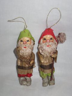 Two Russ Berrie Christmas ornaments Elves made of paper very cute