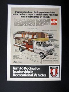 Dodge Van Chassis for Motorhomes RVs cutaway view 1973 print Ad