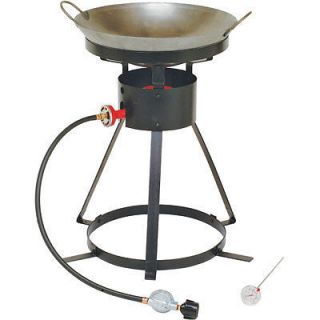 Propane Steel Wok Cooker   54,000 BTU Cast Burner   Outdoor