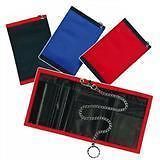 Wallet with safety chain choice of 3 colours hardwaring fabric