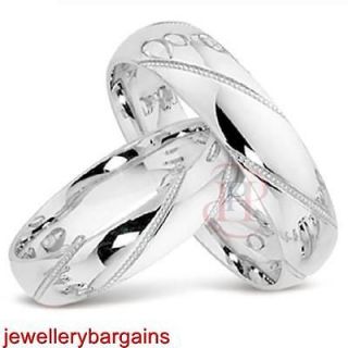 Silver 4 & 6mm Diamond Cut Court Matching Wedding Rings From £106.98