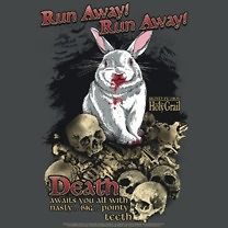 Monty Python & Holy Grail Run Away Killer Rabbit Tee Shirt Adult S