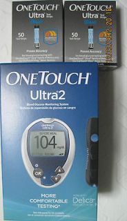 One Touch Ultra Blue Test Strips,2x50CT Free Glucometer