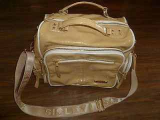 SISLEY Yellow GOLD Soft Vinyl Slouchy Double Handle PURSE TOTE Large
