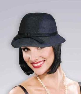 black cloche flapper hat women costume accessory roaring 20s the