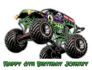 Monster Truck Grave Digger Edible Image Cake Topper w/FREE