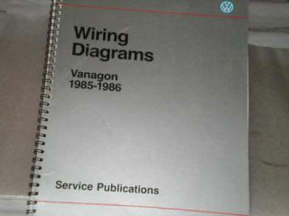 VW WIRING DIAGRAMS, VANAGON 1985 1986