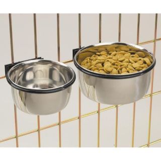 Stainless Steel Coop Cups dog dish bowl hangs from pet wire Cages