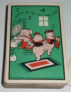Vintage Walt Disney Enterprises ~ Deck of Playing Cards ~ The Three