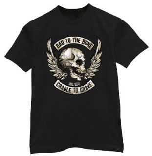 BIG & and TALL * Bad to the bone cradle to the grave biker tee shirt t
