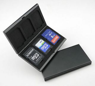 SD Memory Card Holder/Case, Dark Black cover in Aluminum Quality  6 in