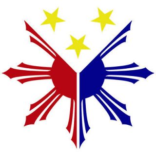 PH 04) 3 COLOR PHILIPPINES FLAG LOGO FLAG SUN STAR CUSTOM VINYL DECAL