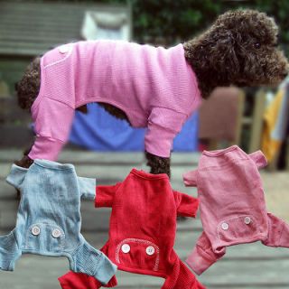Red/ Blue/ Pink Cute Comfy Dog Pajamas Dog Clothes Pet Apparel XXS XS