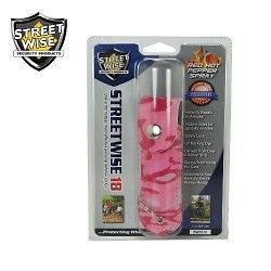 Streetwise Pepper Spray 1/2 oz pink camo Soft Case With Key Ring