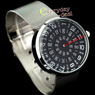 Case One Hand Special Time Display Unisex Quartz Wrist Watch Steel A