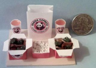 TWO BARBIE SIZED PANDA EXPRESS DISPLAY BOARD SETS BEEF & CHICKEN