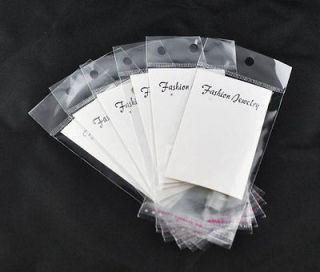 500 White Earring Display Cards W/Self Adhesive Bags