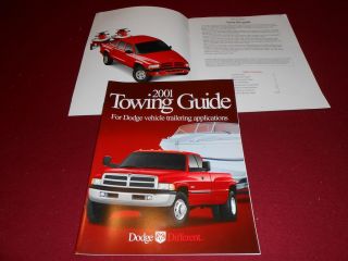 2001 DODGE RAM TRUCK, VAN, SUV & CAR TOWING GUIDE BROCHURE, SALES