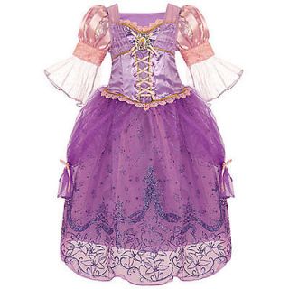  Tangled Princess Rapunzel Deluxe Dress Costume Gown