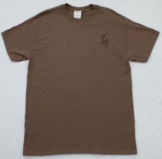 Browning T Shirt Deer Eagle Shield Buckmark Logo Brown NWT