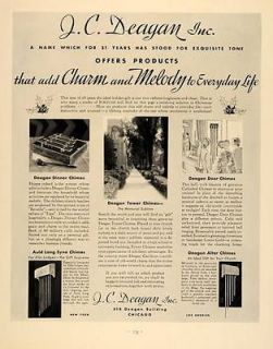 1931 Ad J C Deagan Dinner Door Chimes Tower Altar Taps   ORIGINAL