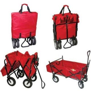 On The Edge 900124 Red Folding Utility Wagon With Handle 