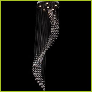 Spiral Staircase Crystal Pendant Lamp Ceiling Light RainDrop