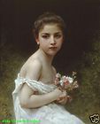 Original Dora Holzhandler Oil Painting LITTLE GIRL WITH ROSE BUSHES