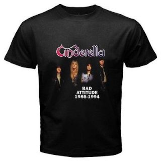 New CINDERELLA   NIGHT SONGS Retro Rock Band Mens Black T Shirt Size S