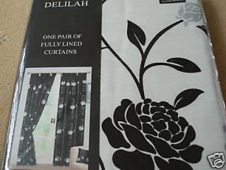 quality white silver black flock lined curtains 46 W X 90 LONG. NEW