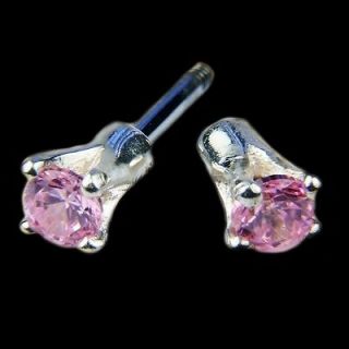 Top Ear Silver Plated Upper Ear Cartilage Bar Double End Rose Crystal
