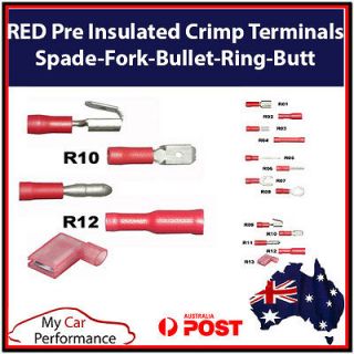 Insulated Crimp Terminals   Wiring Wire   Spade Fork Bullet Ring Butt