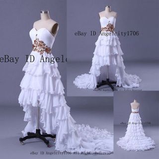 line Front Short Back Long Wedding Dress Bridal Wedding Party Gown