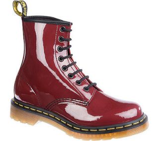 Dr. Martens Mens 1460 8 Eye Leather Ankle Boots Cherry Red Patent