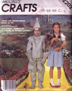 UNUSED pattern child costume Wizard of OZ Dorothy Tin Man sz (4 6