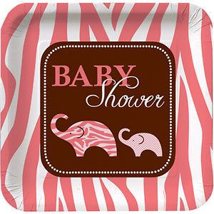 Wild Safari Pink Baby Shower Party Supplies, Decorations, Tableware