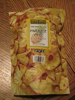 bags of Trader joes dried fruit vacuum fried pineapple chips 2.8oz